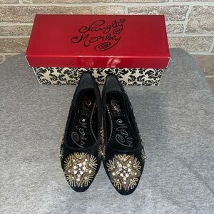 Naughty Monkey Labonge Beaded velvet flats size 7.5